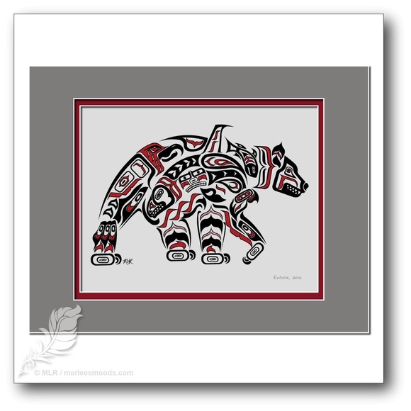 KODIAK 11*14 art print. Archival art print in red, black, and white. - Picture 4 of 6